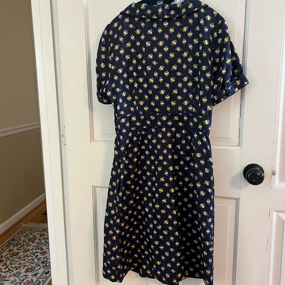 Anthropologie Hi There Karen Walker Dress Size 8 Retro Print Shift Midi Mini - Picture 5 of 12